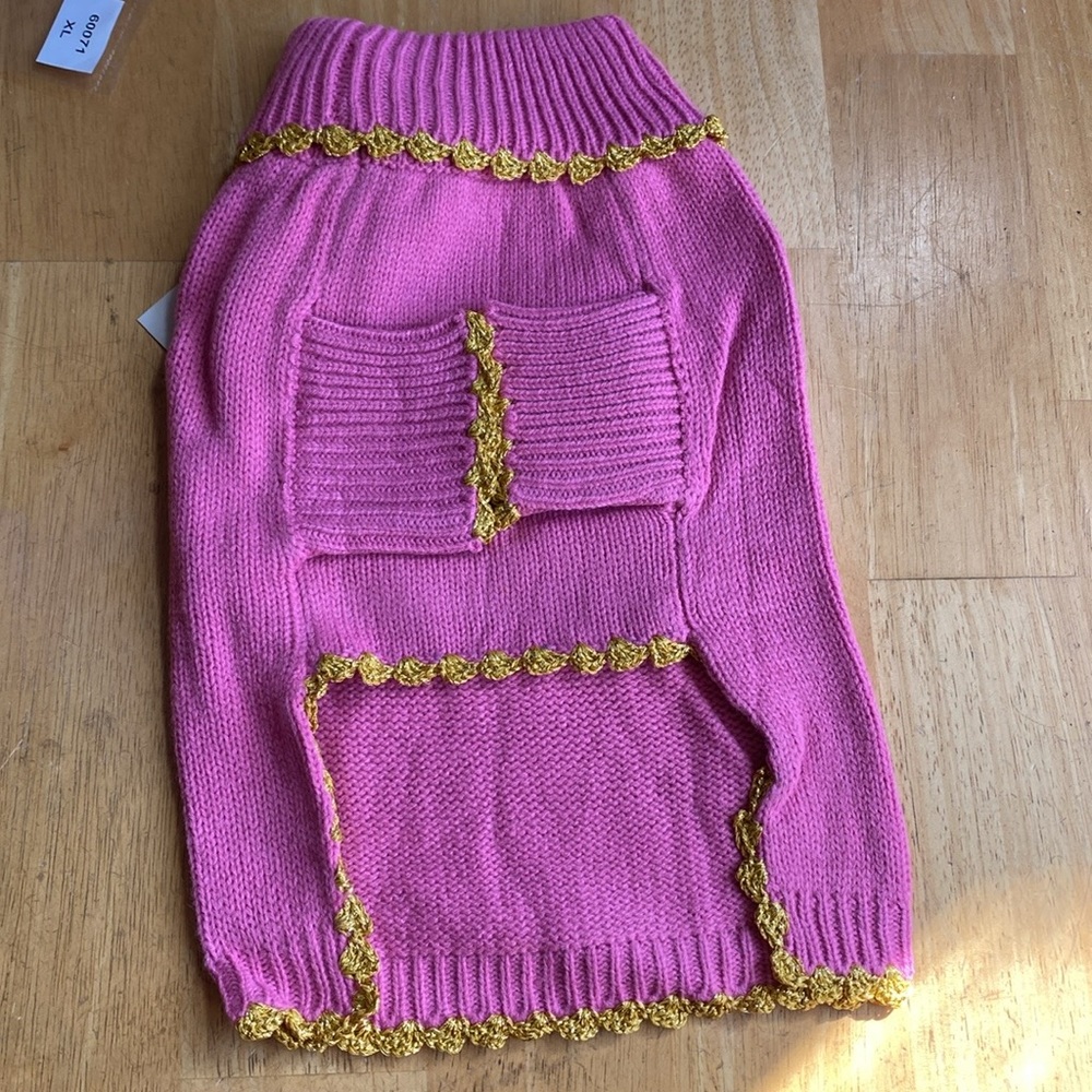 ! Dog Vipoochy Sweaters size S pink with crown mix wool with angora ligh… - Picture 2 of 9